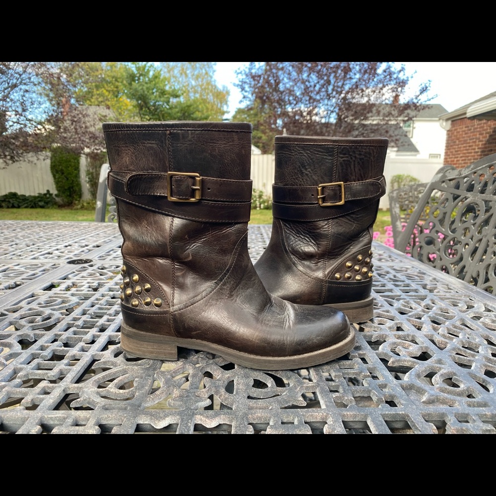 BOEMOS studded motorcycle moto boots